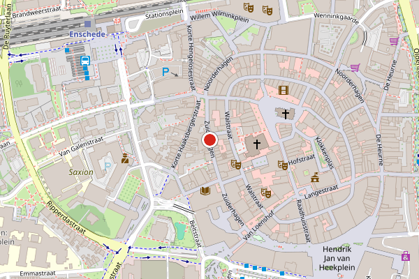 Brandweer-melding op Zuiderhagen, Enschede op 5 juni, kaart-overzicht