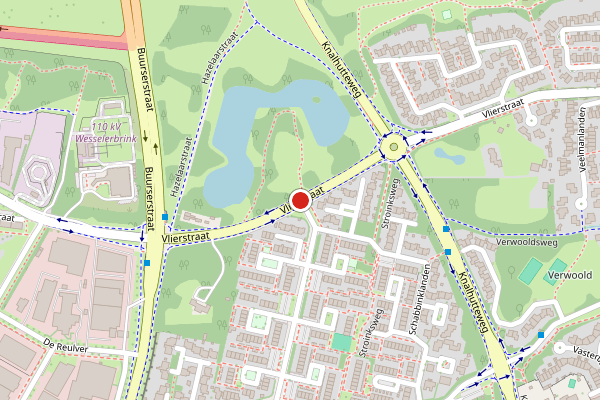 Brandweer-melding op Vlierstraat, Enschede op 1 mei, kaart-overzicht