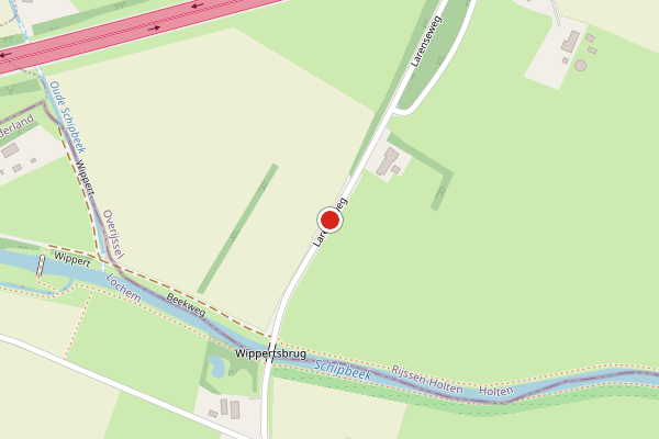 Brandweer-melding op Larenseweg, Holten op 30 april, kaart-overzicht