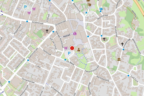 Brandweer-melding op Marktplein, Borne op 6 juni, kaart-overzicht