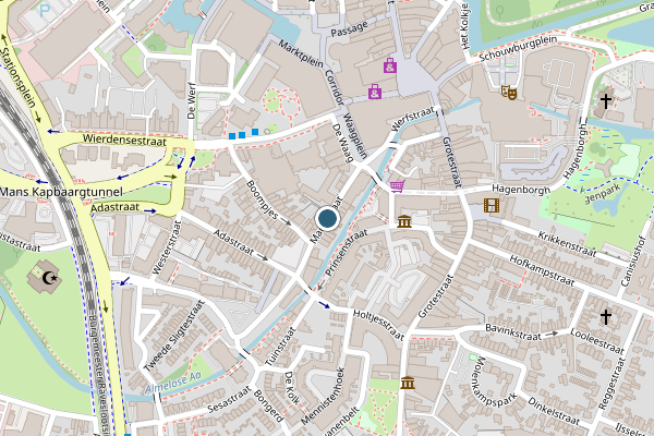 Politie-melding op Marktstraat, Almelo op 7 juni, kaart-overzicht