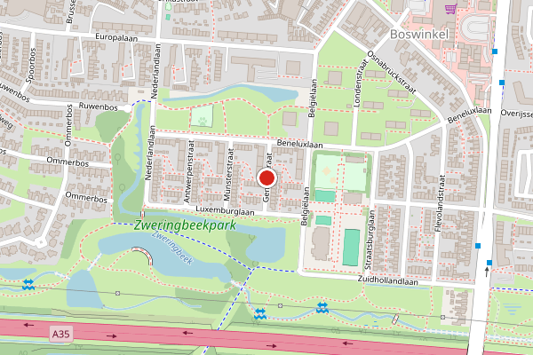 Brandweer-melding op Genevestraat, Enschede op 7 juni, kaart-overzicht