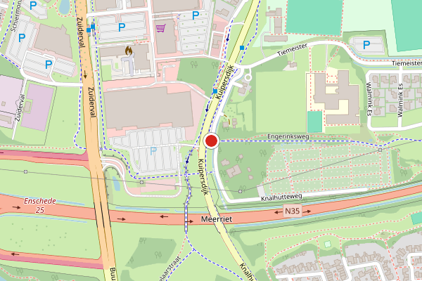 Brandweer-melding op Engerinksweg, Enschede op 2 mei, kaart-overzicht