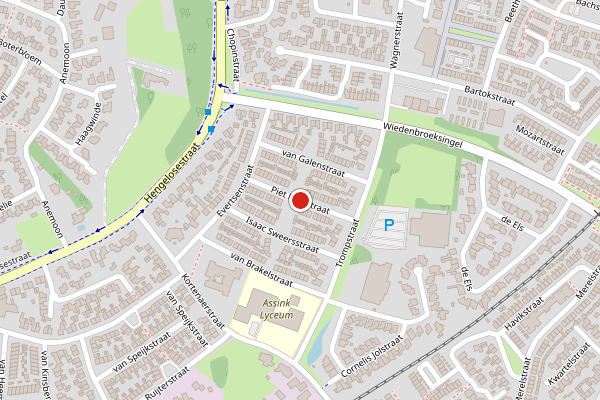 Brandweer-melding op Piet Heinstraat, Haaksbergen op 9 juni, kaart-overzicht