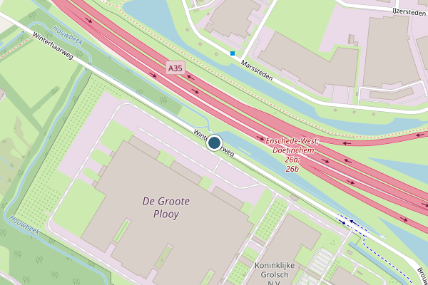 Politie-melding op Winterhaarweg, Enschede op 10 juni, kaart-overzicht