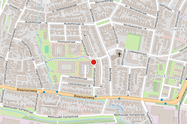 Brandweer-melding op Maartenstraat, Hengelo op 2 mei, kaart-overzicht