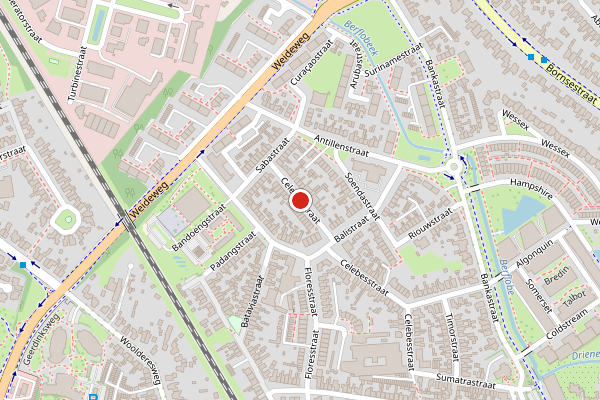 Brandweer-melding op Celebesstraat, Hengelo op 2 mei, kaart-overzicht