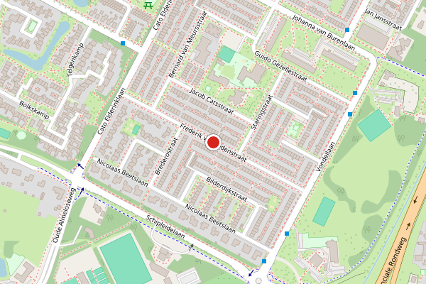 Brandweer-melding op Frederik van Eedenstraat, Oldenzaal op 3 mei, kaart-overzicht