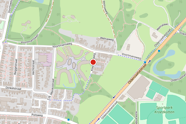 Brandweer-melding op Klaaskateweg, Enschede op 12 juni, kaart-overzicht