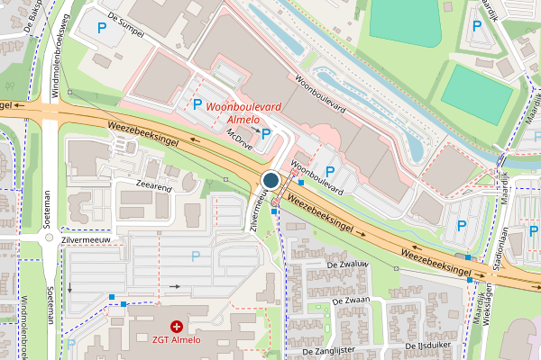 Politie-melding op Woonboulevard, Almelo op 13 juni, kaart-overzicht