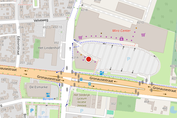 Brandweer-melding op Noord Esmarkerrondweg, Enschede op 14 juni, kaart-overzicht