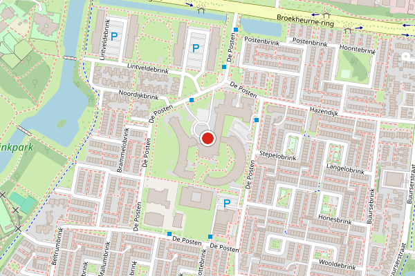 Brandweer-melding op De Posten, Enschede op 14 juni, kaart-overzicht