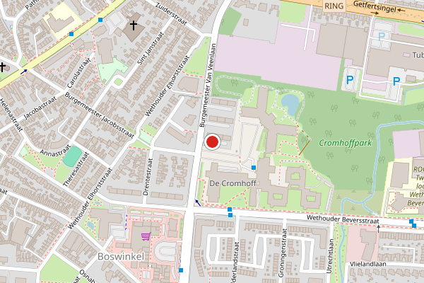 Brandweer-melding op Burgemeester Van Veenlaan, Enschede op 14 juni, kaart-overzicht
