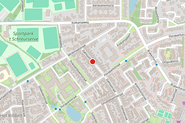 Brandweer-melding op Dahliastraat, Enschede op 16 juni, kaart-overzicht
