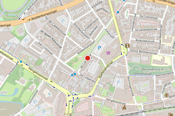 Brandweer-melding op De Cooperatie, Enschede op 16 juni, kaart-overzicht