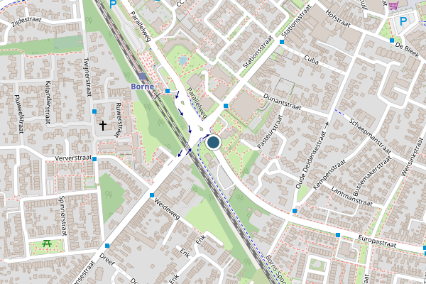 Politie-melding op Europastraat, Borne op 16 juni, kaart-overzicht