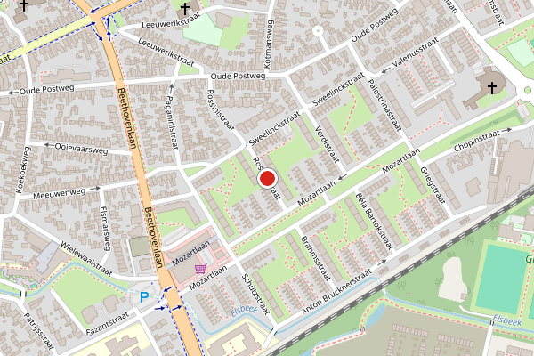 Brandweer-melding op Rossinistraat, Hengelo op 4 mei, kaart-overzicht