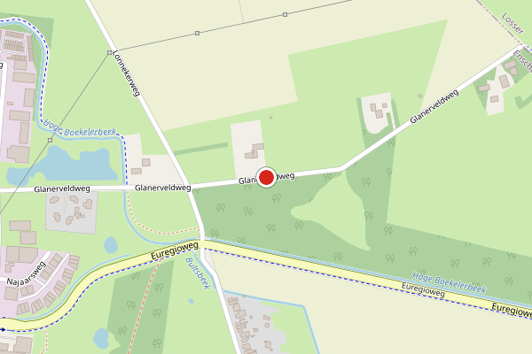 Brandweer-melding op Glanerveldweg, Enschede op 17 juni, kaart-overzicht