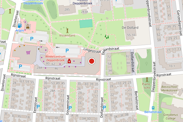 Brandweer-melding op Rijnstraat, Enschede op 4 mei, kaart-overzicht