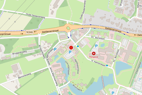 Brandweer-melding op Sabina Klinkhamerweg, Hengelo op 18 juni, kaart-overzicht