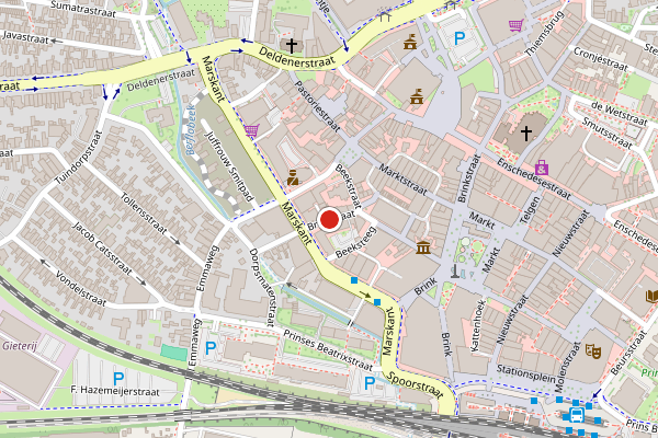 Brandweer-melding op Brugstraat, Hengelo op 19 juni, kaart-overzicht