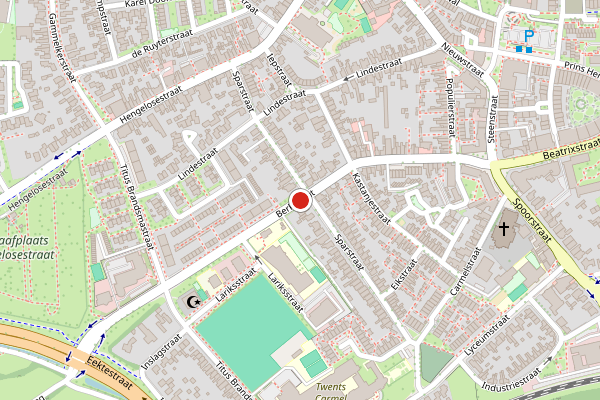 Brandweer-melding op Berkstraat, Oldenzaal op 18 juni, kaart-overzicht