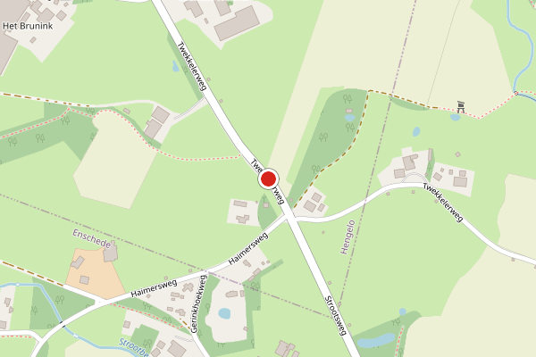 Brandweer-melding op Twekkelerweg, Hengelo op 20 juni, kaart-overzicht