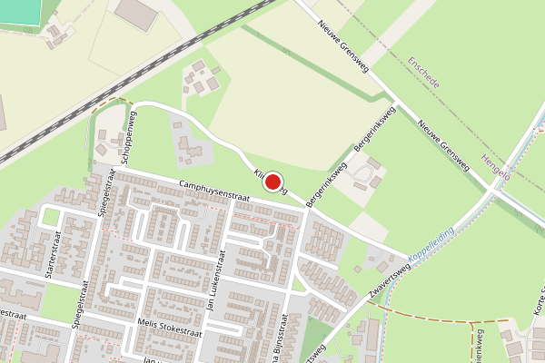 Brandweer-melding op Klinkeweg, Hengelo op 20 juni, kaart-overzicht