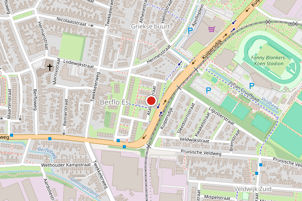 Brandweer-melding op Atalantestraat, Hengelo op 19 juni, kaart-overzicht