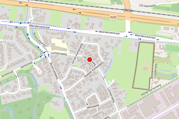 Brandweer-melding op Lochtersweg, Nijverdal op 20 juni, kaart-overzicht