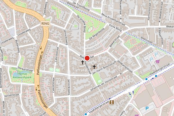 Brandweer-melding op Blekerstraat, Enschede op 21 juni, kaart-overzicht