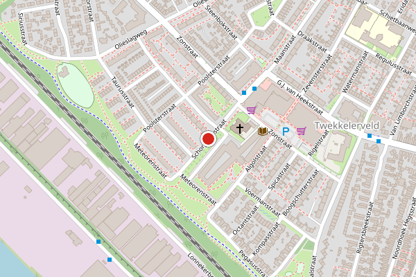 Brandweer-melding op Schorpioenstraat, Enschede op 20 juni, kaart-overzicht