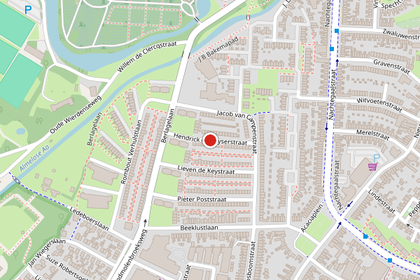 Brandweer-melding op Hendrick de Keyserstraat, Almelo op 21 juni, kaart-overzicht