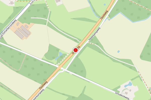 Brandweer-melding op Oostweg, Enschede op 21 juni, kaart-overzicht