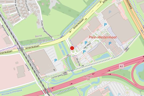Brandweer-melding op Het Plein, Hengelo op 22 juni, kaart-overzicht