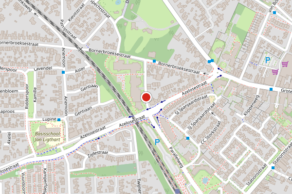 Brandweer-melding op Molenstraat, Borne op 22 juni, kaart-overzicht