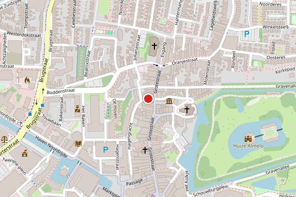 Brandweer-melding op Hagengracht, Almelo op 22 juni, kaart-overzicht