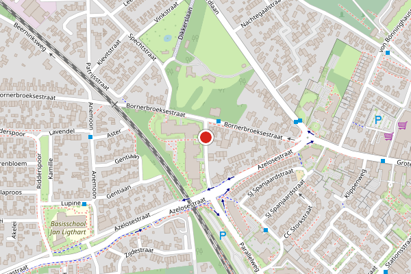 Brandweer-melding op Molenstraat, Borne op 22 juni, kaart-overzicht