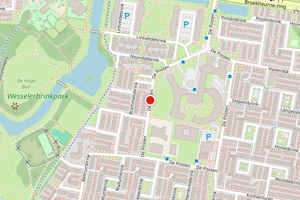 Brandweer-melding op De Posten, Enschede op 23 juni, kaart-overzicht