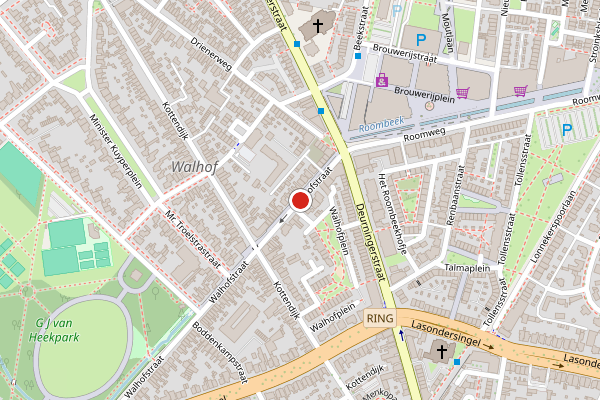 Brandweer-melding op Walhofstraat, Enschede op 24 april, kaart-overzicht