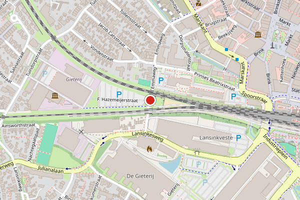 Brandweer-melding op Emmaweg, Hengelo op 23 juni, kaart-overzicht