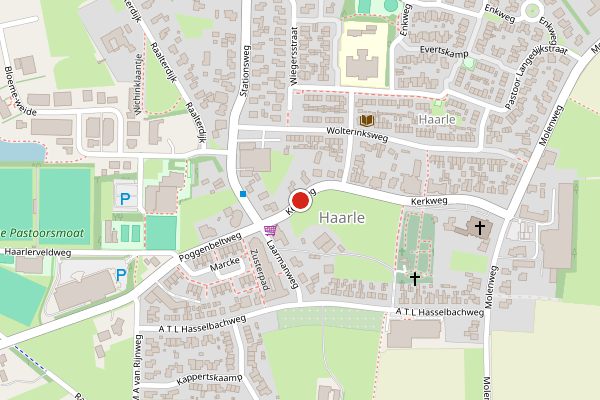 Brandweer-melding op Kerkweg, Haarle op 24 juni, kaart-overzicht