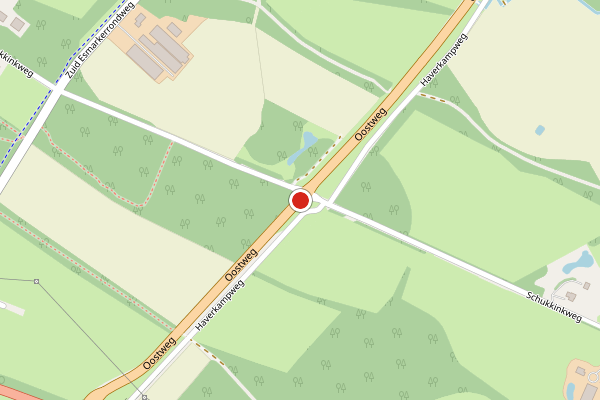 Brandweer-melding op Oostweg, Enschede op 23 april, kaart-overzicht