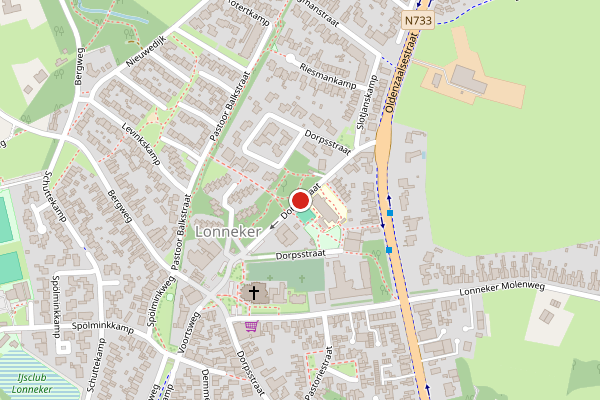 Brandweer-melding op Dorpsstraat, Enschede op 23 april, kaart-overzicht