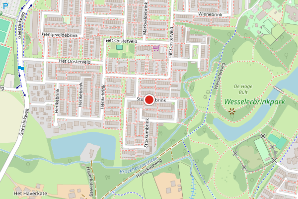 Brandweer-melding op Stokkumbrink, Enschede op 24 juni, kaart-overzicht
