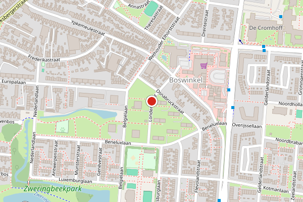 Brandweer-melding op Londenstraat, Enschede op 23 april, kaart-overzicht