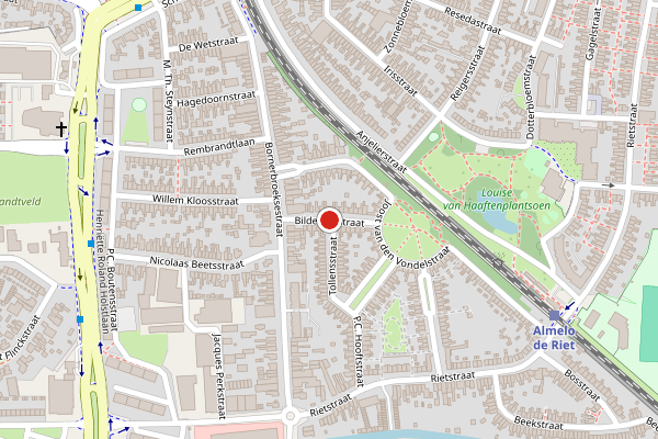 Brandweer-melding op Bilderdijkstraat, Almelo op 25 juni, kaart-overzicht
