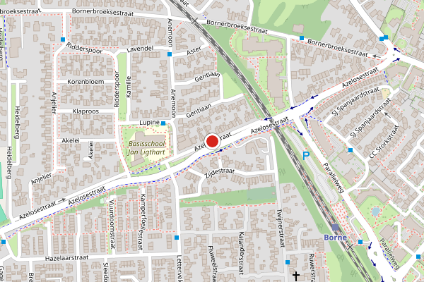 Brandweer-melding op Azelosestraat, Borne op 25 juni, kaart-overzicht