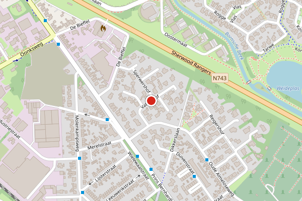Brandweer-melding op Valkenhof, Borne op 25 juni, kaart-overzicht