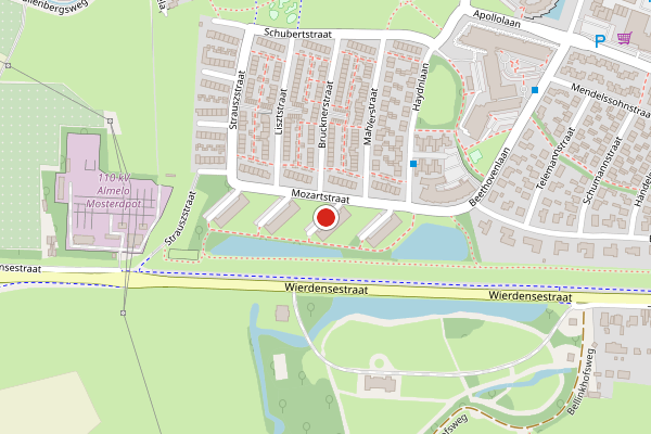 Brandweer-melding op Mozartstraat, Almelo op 26 juni, kaart-overzicht
